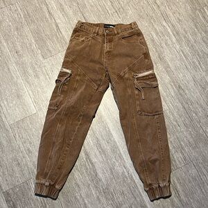 Cute Brown Denim Cargo Pants